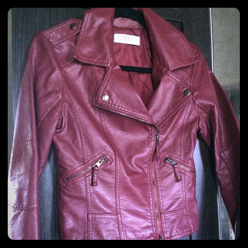 Red Faux Leather Moto Jacket Scarlet Witch Cosplay